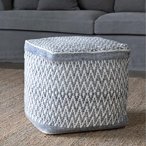 Park Hill Collections EHF06157 Thompson Pattern Pouf, 16-inch Diameter