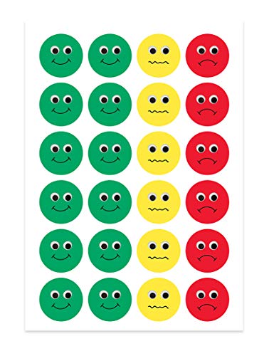 Hygloss Products Visual Behavior Stickers - Incentive Stickers for Students & Kids - Fun Traffic Light Colors - Red, Yellow & Green - 1‚Äù Stickers - 3 Sheets - 72 Stickers Per Pack