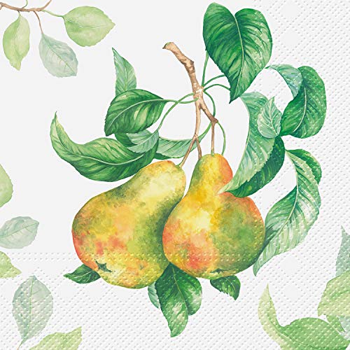 Abbott Collection  88-L-124900 Luncheon Garden Pear Napkins. 20 Pack, Yellow