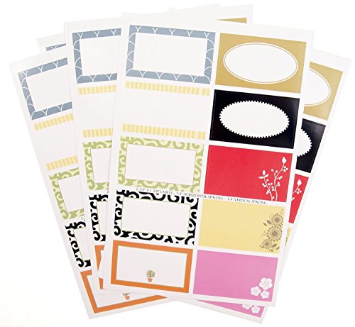 RSVP International Rectangle Decorative Gift Label 50 Piece Assortment Set