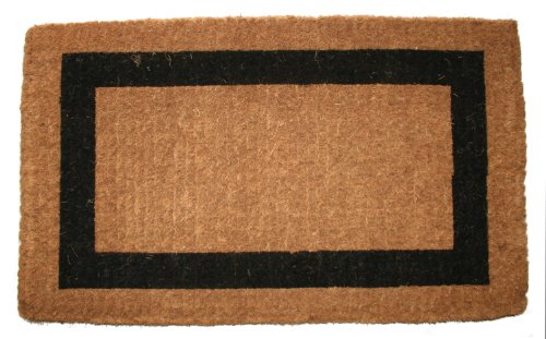 Imports Decor Printed Coir Doormat, 48 by 24-Inch, Classic Single Black Border
