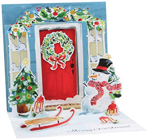 Treasures Up with Paper Pop-Up Light-Up Greeting Card - Festive Door