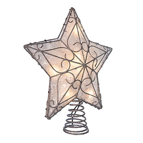 Kurt Adler UL 10-Light Metal Trimmed Capiz Star Treetop