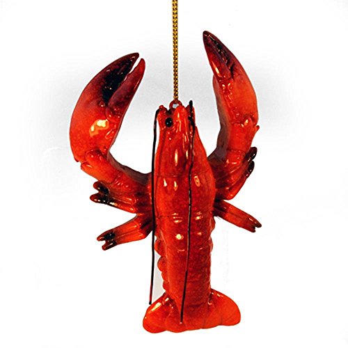 KRZH StealStreet YXF-166 Ss-Ug-Yxf-166, 4.5" Lobster Aquatic Life Ceramic Decorative Ornament, Red