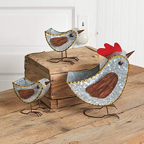 CTW Home Collection 370419 Mother Hen and Two Chicks Containers, 5-inch Diameter