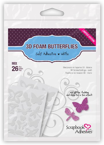 Scrapbook Adhesives by 3L 3L Corporation Self-Adhesive Scrapbook Foam Embellishment Shapes, Butterflies