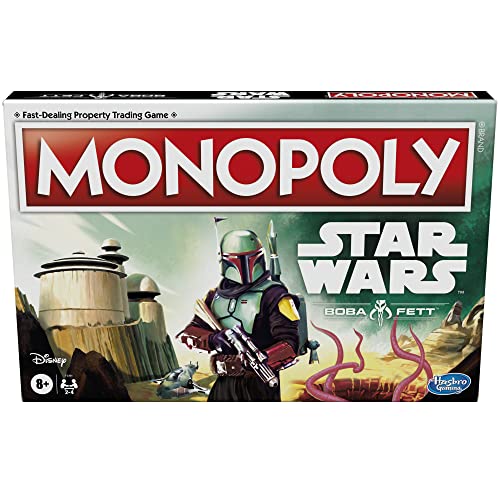 Hasbro MONOPOLY: Star Wars Boba Fett Edition Board Game for Kids Ages 8+, Inspired by The Star Wars Movies and The Mandalorian TV Series