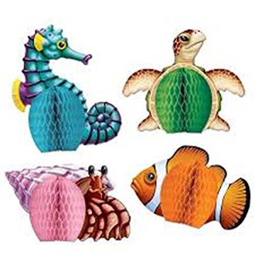 Beistle Sea Creatures Mini Centerpieces 5.5-Inch (4-Pcs)