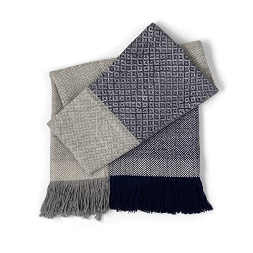 Park Hill Collection EHN20170 Herringbone Pattern Alpaca Wool Throw Blanket, 70-inch Length
