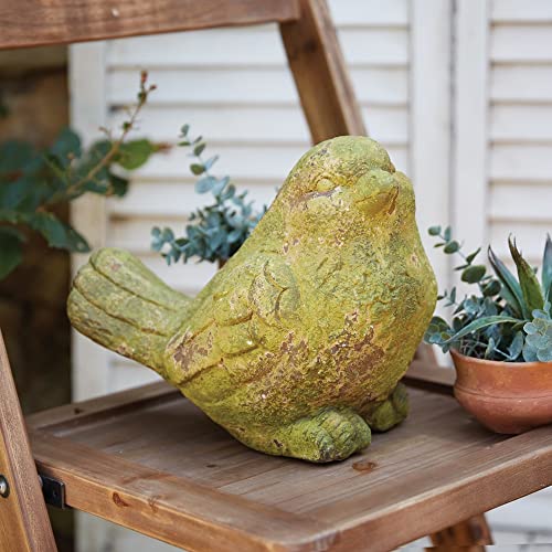 CTW Home Collection 480015 Mossy Sparrow Garden Statue, 10-inch Height, Resin