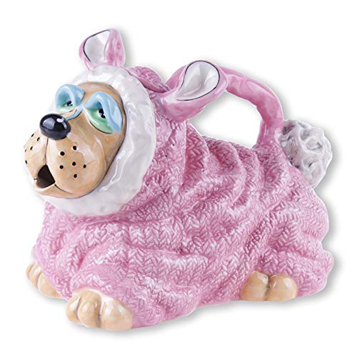 Blue Sky Clayworks Clayworkss Beagle Dog Pink Sweater Teapot