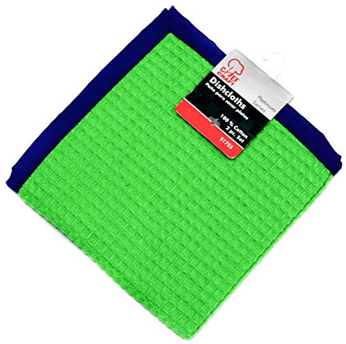 Chef Craft Classic Cotton Dish Cloth, 12.5 by 12.5 inch, Green