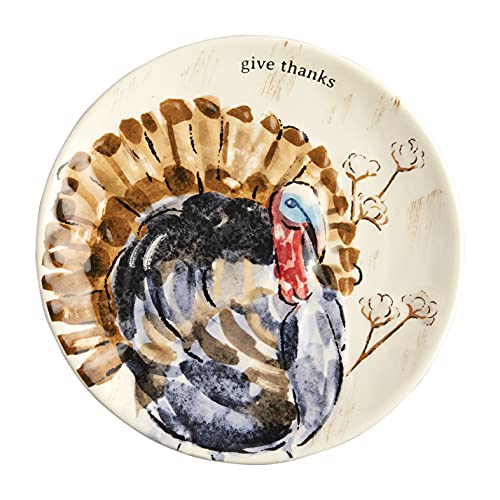 Mud Pie Thanksgiving Salad Plate,8" dia,Give Thanks