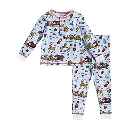 Mud Pie Baby Night Before Christmas Boy Pajamas,3T,Blue