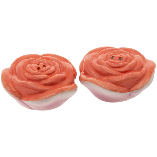 Boston International Salt and Pepper Shakers Everyday Ceramic Serveware, Set of 2, Flower Party