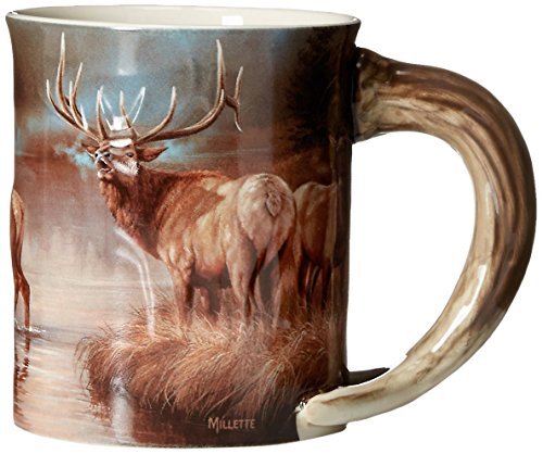 Wild Wings(WI) Autumn Mist Elk Sculpted Mug, Assorted