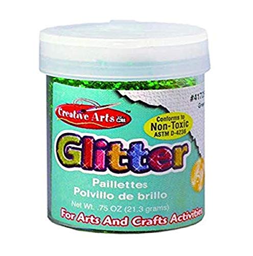 Creative Arts by Charles Leonard Glitter, 3/4 Ounce Bottle, Green (47125)