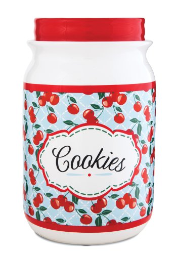Pavilion Gift Company 49040 You and Me by Jessie Steele Ceramic Cookie Jar, 9-Inch, Kitchen Cherries