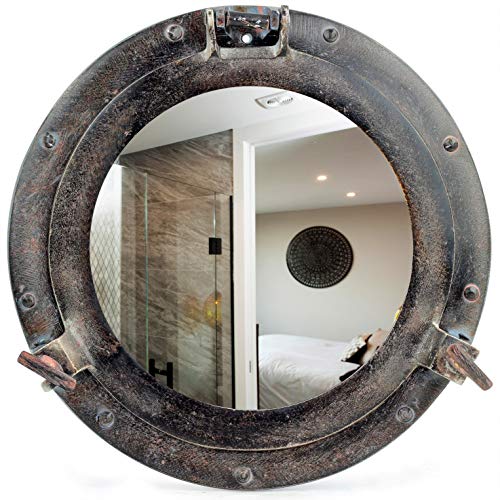 Nagina International Aluminum Porthole Mirror 15" - Nautical Wall D√©cor