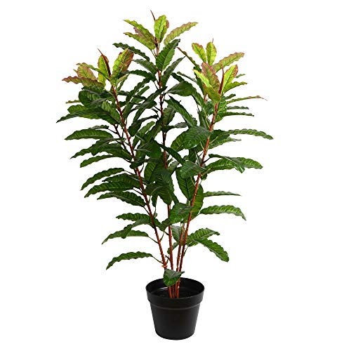 Vickerman Everyday Artificial Green Real Touch Myrtle Plant 34 Inch - Lifelike Home Office Decor - Faux Indoor Potted Plant