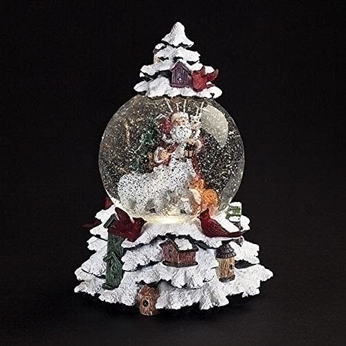 Roman 134365 Musical LED Swirl Dome Tree with Santa and Animals, 9-inch Height