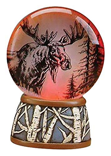 Unison Gifts StealStreet SS-UG-TFC-705 North Amber Light Up Water Globe with Serene Moose Design, 6.5"