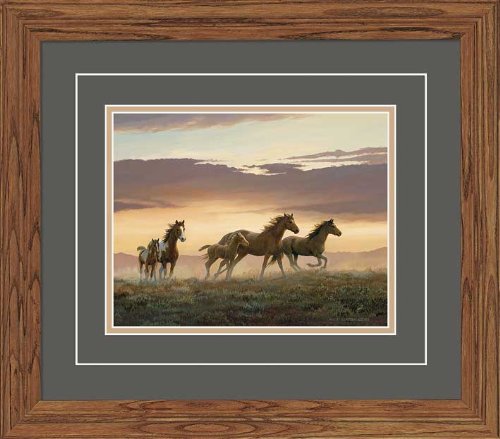 Wild Wings(MN) No Fences - Mustangs GNA Deluxe Framed Print by Persis Clayton Weirs