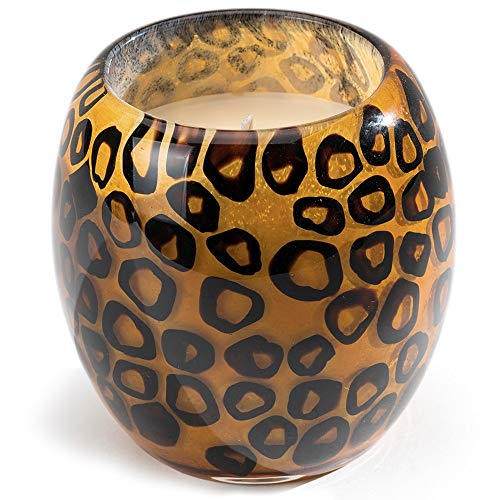 Dynasty Gallery 28205LP-CL Glisten + Glass Candle Leopard, 4-inch Height
