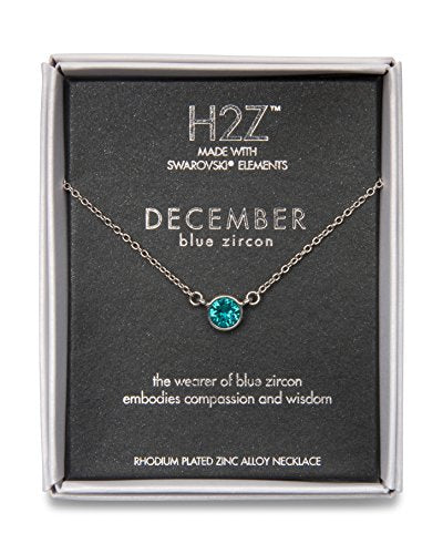 Pavilion Gift Company H2Z 16227 December Blue Zircon Birthstone Necklace with 18" Chain