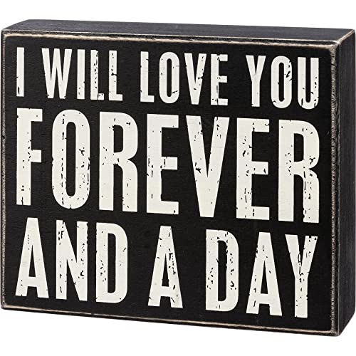 Primitives By Kathy 113296 I Will Love You Forever and a Day Box Sign, 7-inch Length