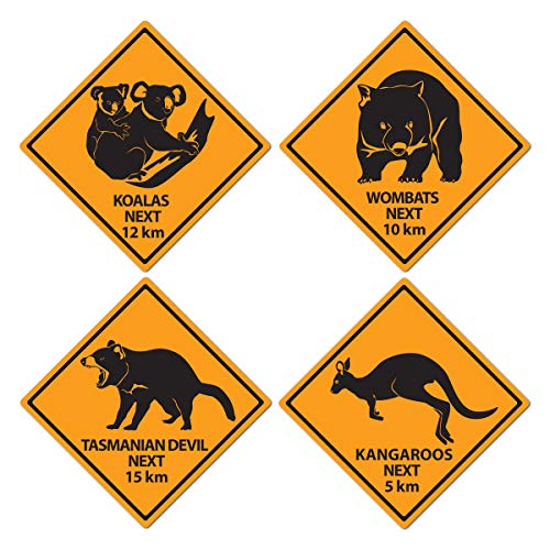 Beistle 54306 Outback Road Sign Cutouts-4 Pcs, 14&