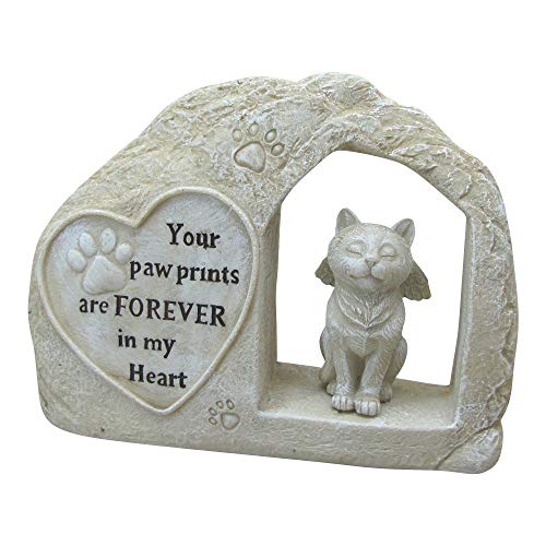 Comfy Hour Pet In Loving Memory Collection 7" Height Polyresin Memorial Cat Angel Pet Statue, Handmade Beige, for Your Home Or Garden, Memory of Cat's Bereavement