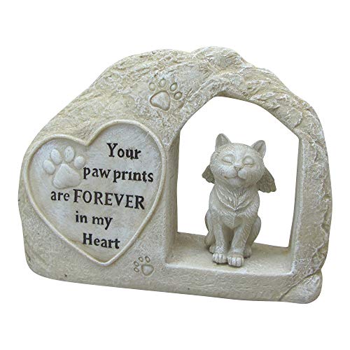 Comfy Hour Pet In Loving Memory Collection 7" Height Polyresin Memorial Cat Angel Pet Statue, Handmade Beige, for Your Home Or Garden, Memory of Cat&