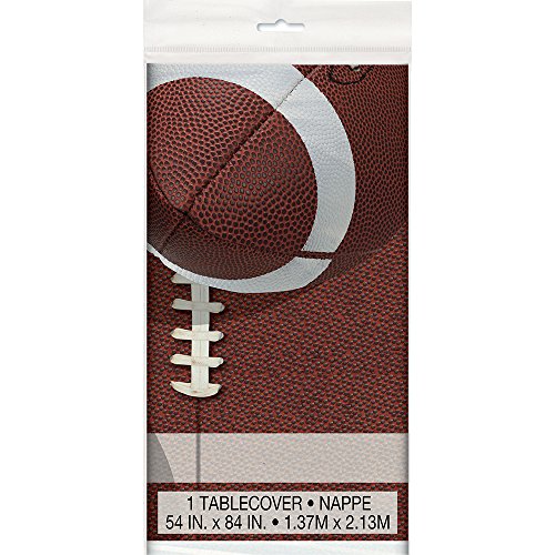 Unique Industries Football Plastic Tablecloth, 84" x 54"