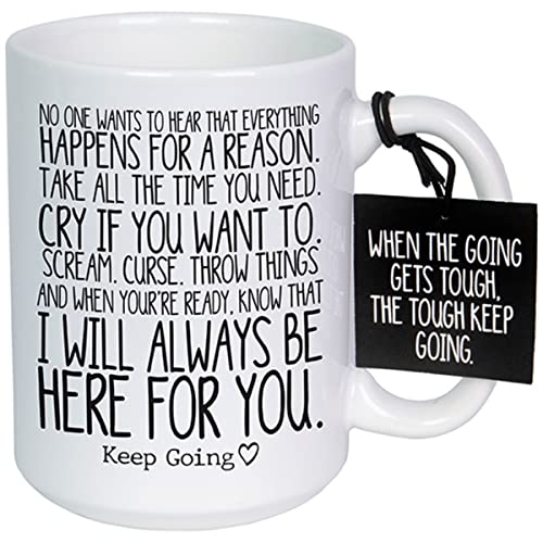 Carson Home 24895 Keep Going Collection Here For You Mug with Tag, 15 oz