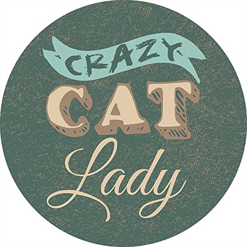Carson"Crazy Cat Lady" Single Round Car Coaster - Packaged