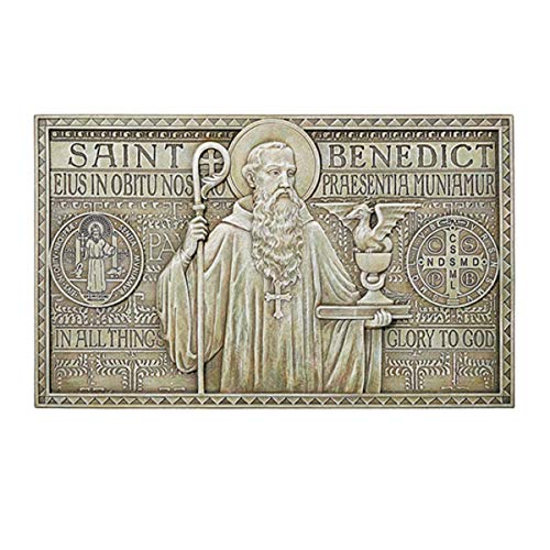 Christian Brands Saint Benedict Garden Wall Plaque, 12 Inch