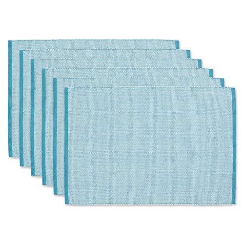 DII Design Eco-Friendly Fine Ribbed Collection Placemat Set, 13x19, Storm Blue