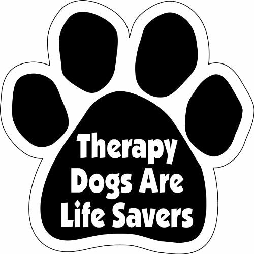 Imagine This Company Paw Car Magnet, Therapy Dogs are Life Savers, 5-1/2-Inch by 5-1/2-Inch