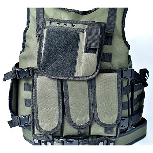 Universe Archery BAR Training CS Field Hunting Vest | Law Enforcement SWAT Tactical Airsoft Paintball Vest | High Quality 1000D Nylon Material | Swat Vest Adjustable Law Enforcement Assault Chest Vest (Military Green)