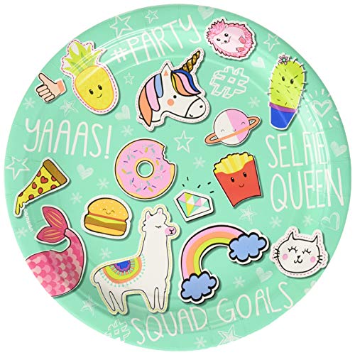 Amscan Round Plates | Selfie Celebration Collection | 9" | 8 pcs | Party Accessory
