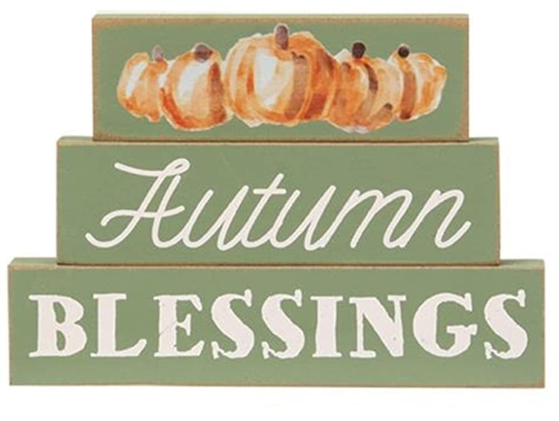 Stacking Blocks Fall Pumpkins | 3 pc Set | Autumn Blessings | 5 inch