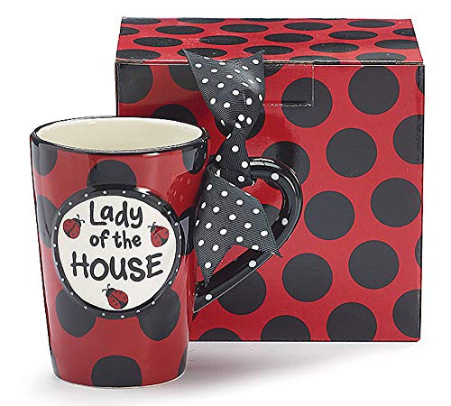 burton + BURTON "Lady Of the House" Ladybug 13 ounce Coffee Mug Adorable Gift