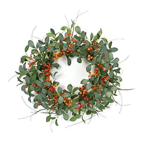 Melrose 85508 Foliage and Berry Wreath, 21" D, Polyester