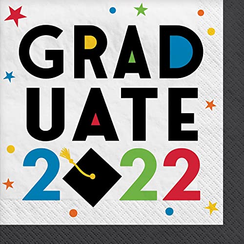 Amscan Congratulations 2022 Napkins - 5" x 5" | Multicolor | 40 Pcs.