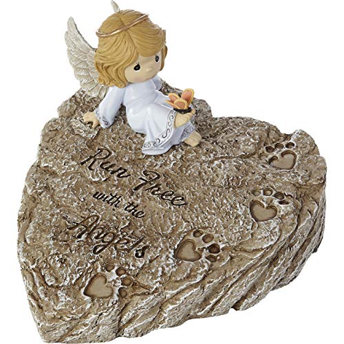 Precious Moments 202425 Run Free with The Angels Resin Memorial Garden Stone, One Size, Multicolored