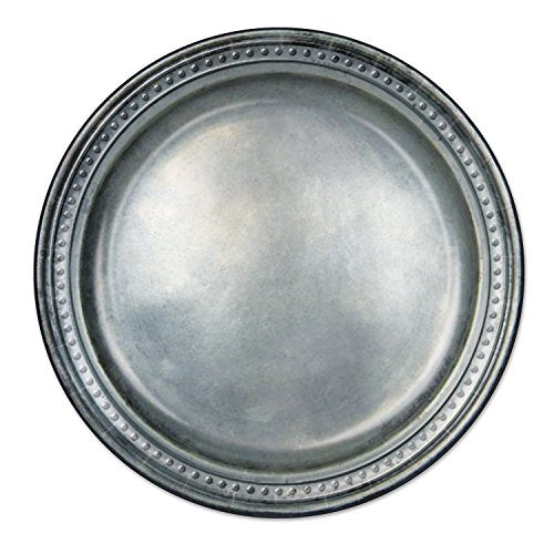 Beistle 58178 Medieval Pewter Round Paper Plates, 8 Pcs