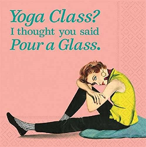 Design Design Yoga Class Pour A Glass Cocktail Napkins