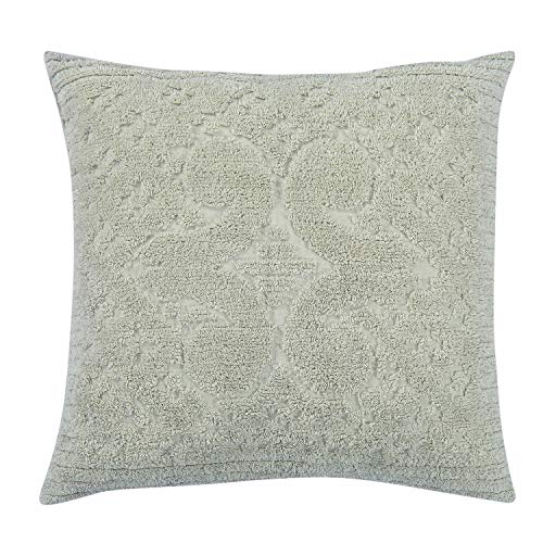 Better Trends Ashton Collection is Super Soft and Light Weight in Medallion Design 100 Pecent Cotton Tufted Unique Luxurious Machine Washable Tumble Dry, Euro Sham, Sage