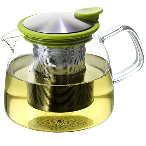 Forlife Bell Glass Teapot with Basket Infuser, 24-Ounce/730ml